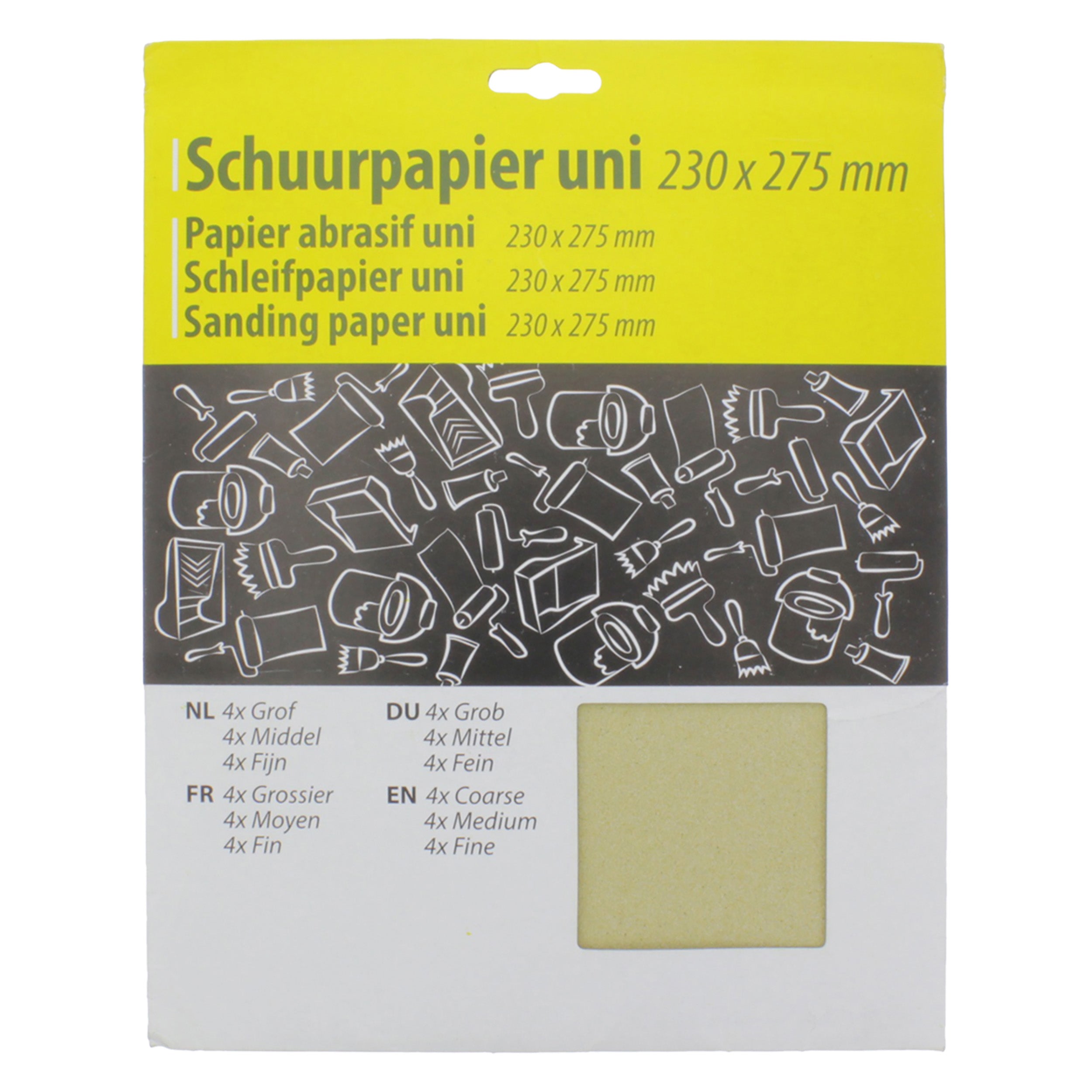 Schleifpapier universal. 4 x grob, 4 x mittel, 4 x fein. 27,5 x 23cm - Cachethomecollection.de